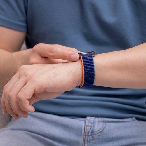  Samsung Galaxy Watch 8 - 40mm nylon bandje (donkerblauw mix)