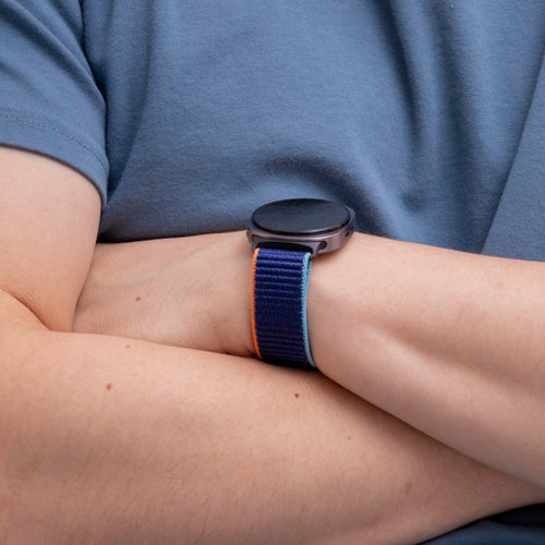  Samsung Galaxy Watch 8 - 40mm nylon bandje (donkerblauw mix)