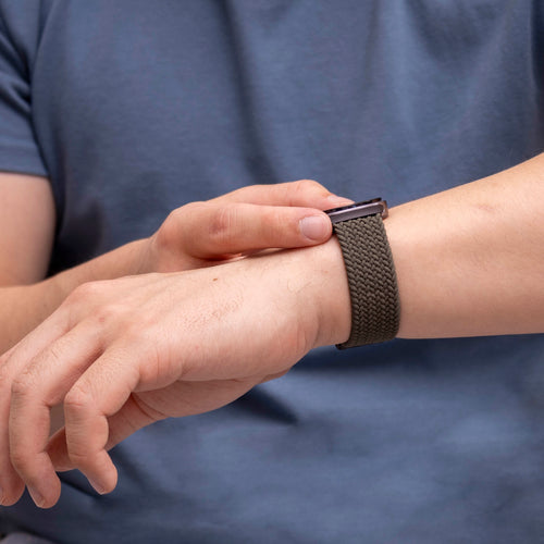 Samsung Galaxy Watch 9 - 40mm gevlochten band met P-buckle (legergroen)
