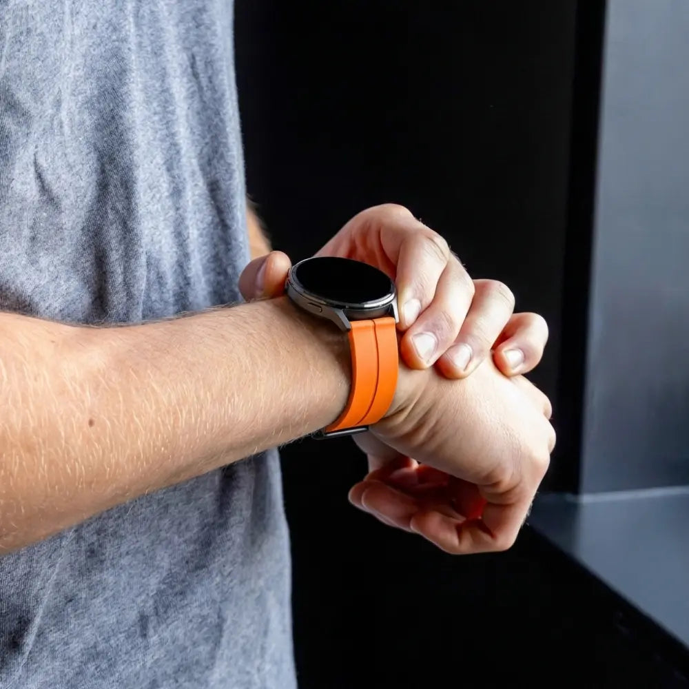 Bandz Garmin Vivoactive 5 siliconen band met D-buckle (oranje)