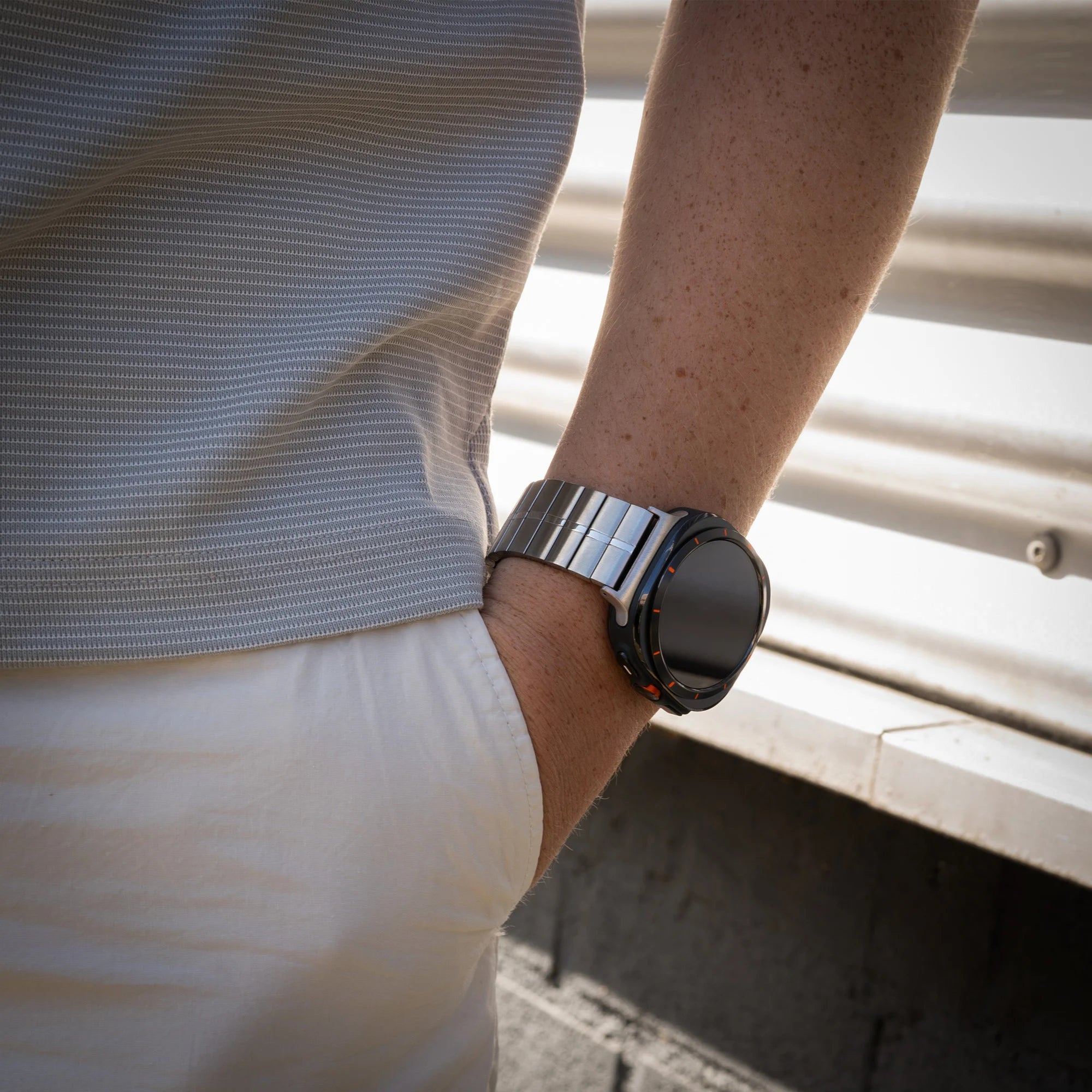 Samsung Galaxy Watch Ultra luxe metalen band (zilver)