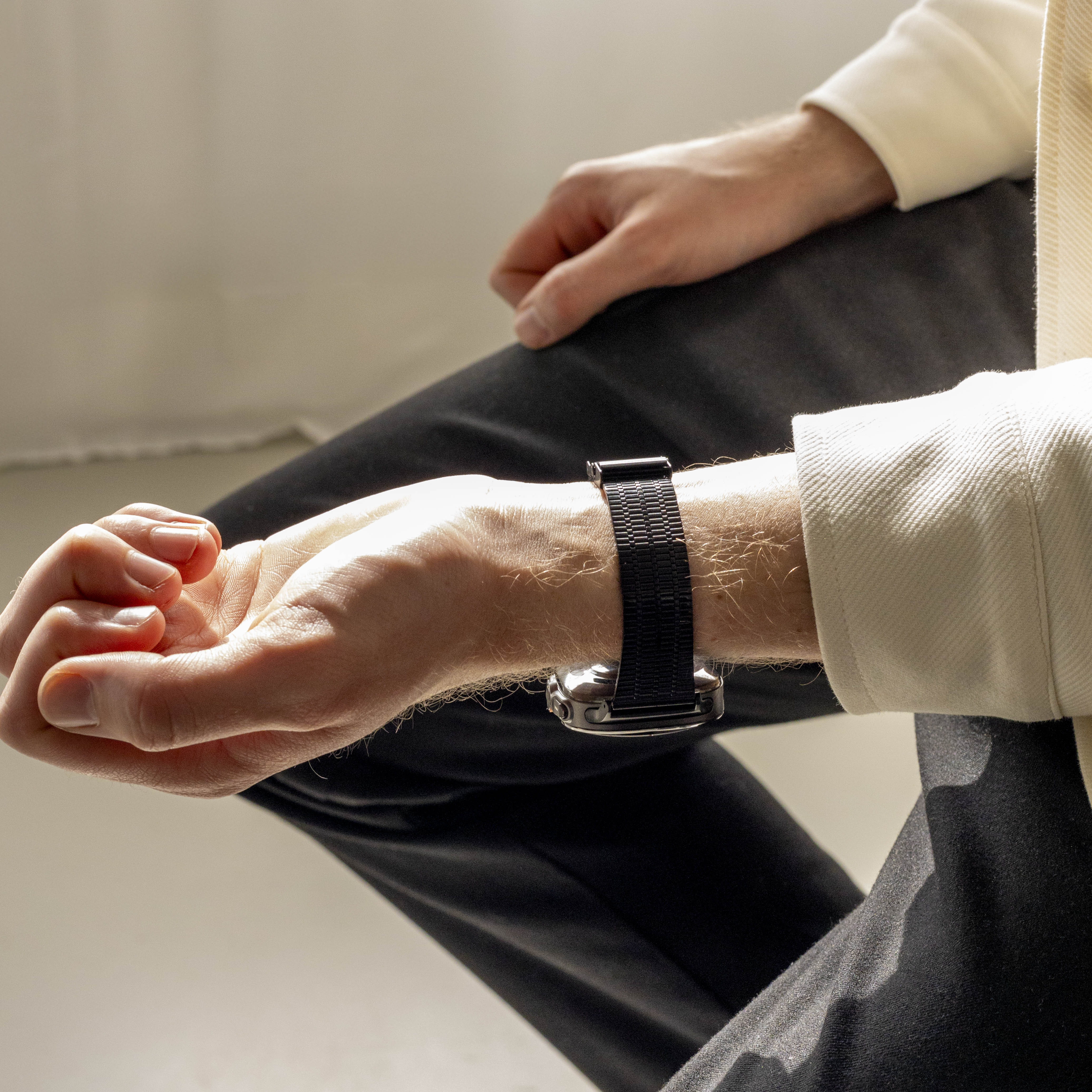 Samsung Galaxy Watch Ultra 2 roestvrij stalen band (zwart)