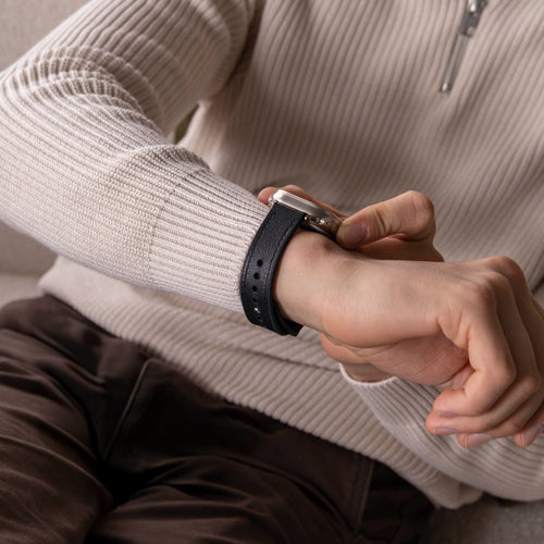 Leather Hybrid Strap, black, lifestyle photo
