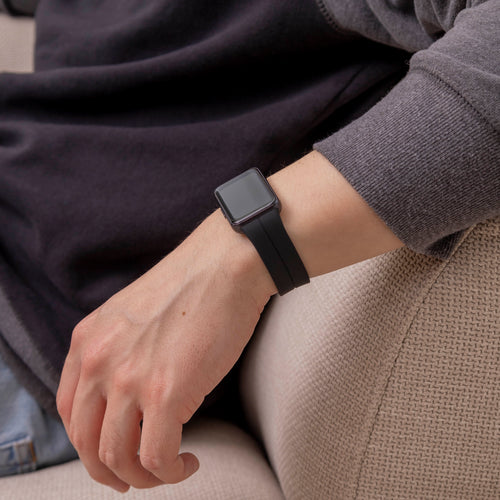 D-Buckle Silicone Strap, black, lifestyle photo