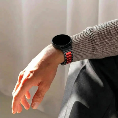 Samsung Galaxy Watch 5 - 40mm stalen schakel band (zwart/rood)