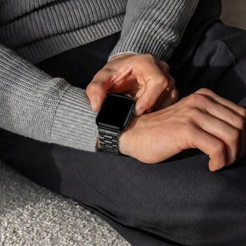 Apple Watch Presidential stalen band (zwart)