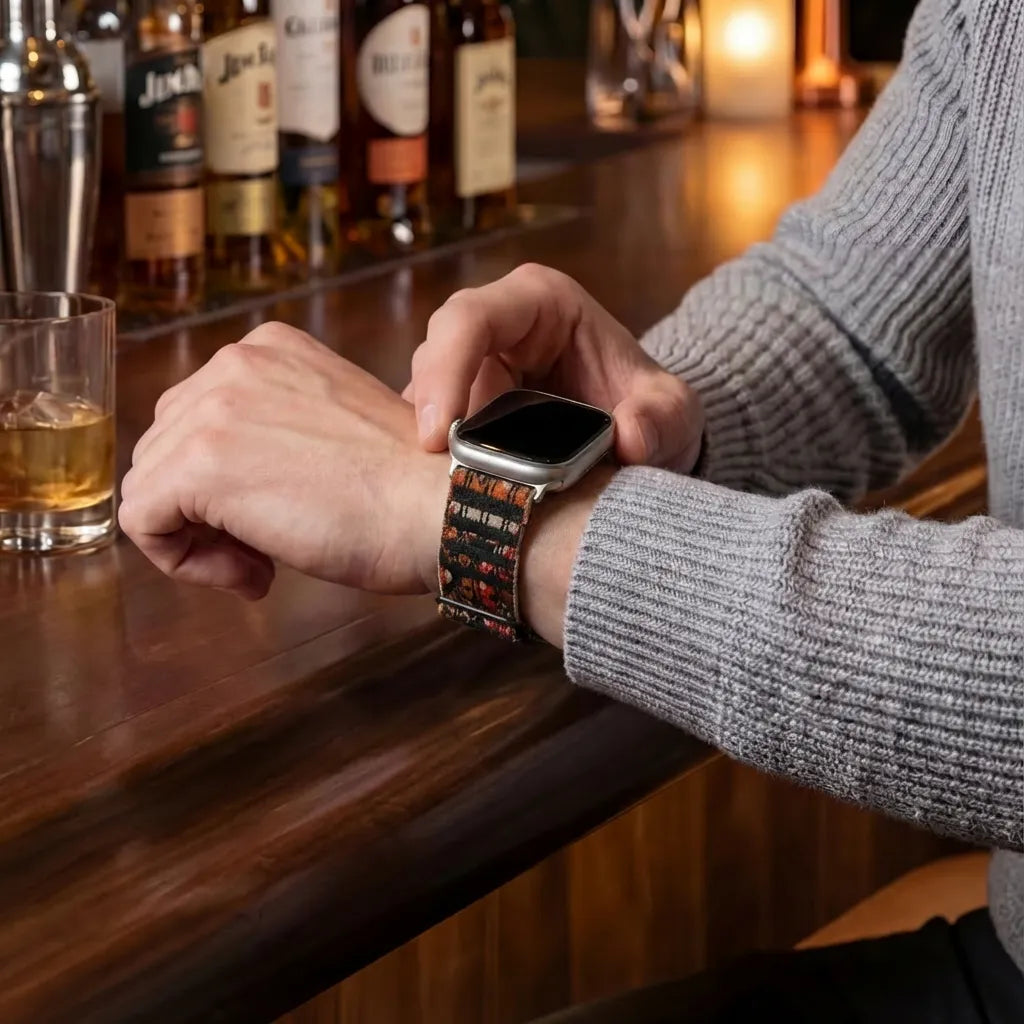 Apple Watch elastisch bandje (zwart mix)
