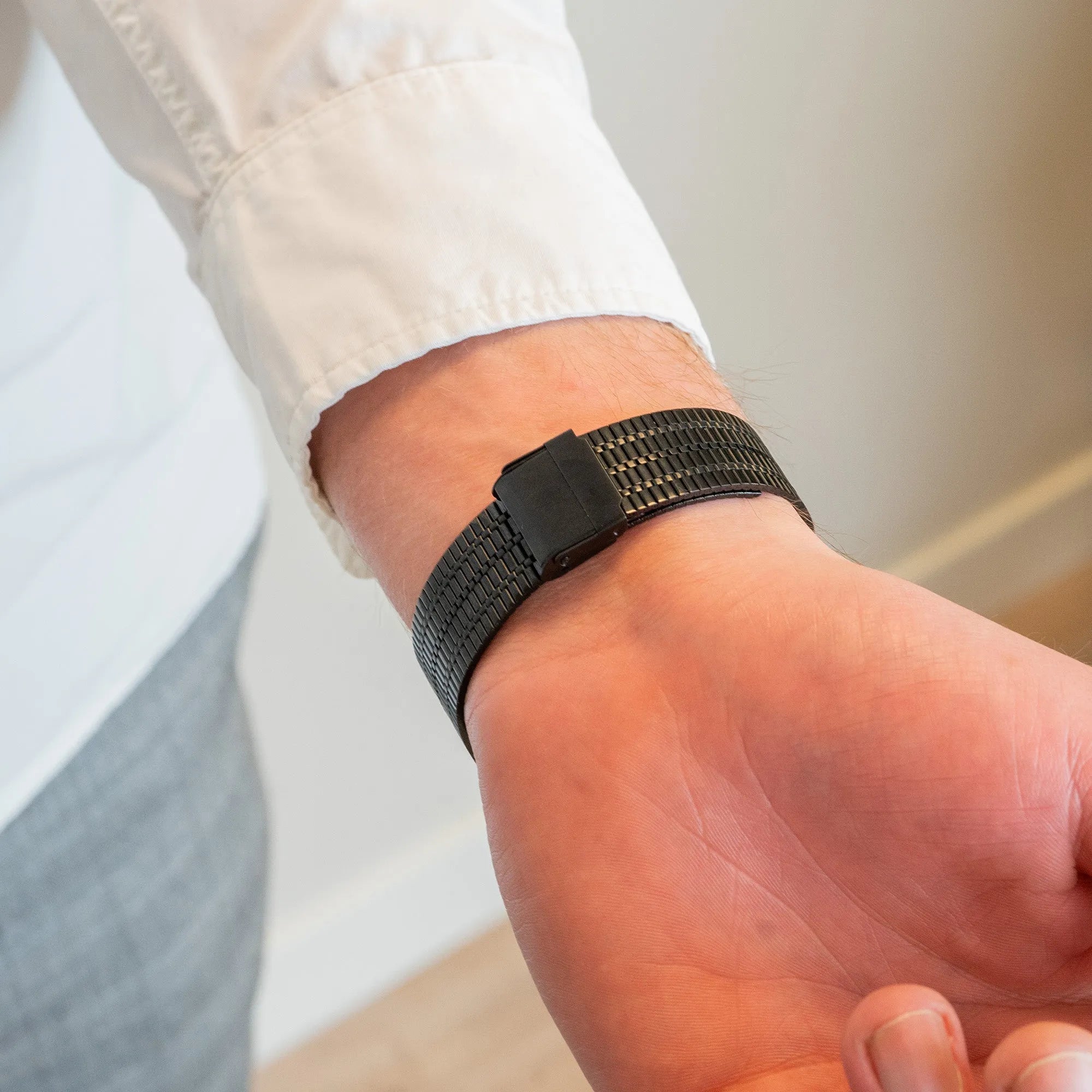 Bandz Suunto 9 Peak Pro verstelbare stalen band (zwart)
