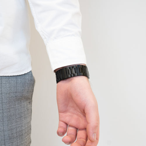 Bandz Samsung Galaxy Watch 4 40mm titanium schakel band (zwart)