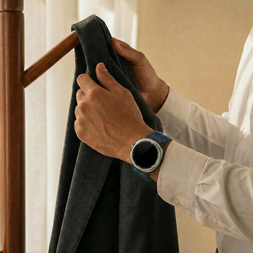 Samsung Galaxy Watch 8 Classic Solid Leather Strap (Dark Blue)