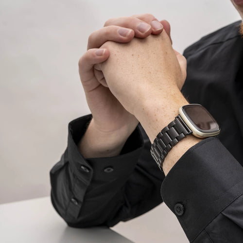 Fitbit Sense stalen band (zwart)