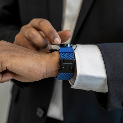 Garmin Venu gevlochten band met P-buckle (blauw)