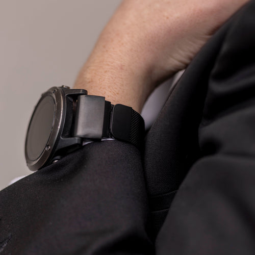 Milanese Strap, black, lifestyle photo