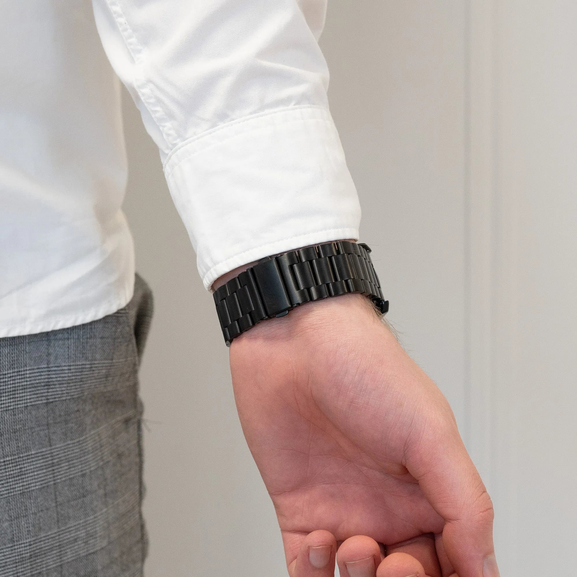 Bandz Oppo Watch X2 titanium schakel band (zwart)