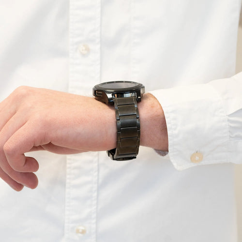 Bandz OnePlus Watch 4 - 47mm titanium schakel band (grafiet)