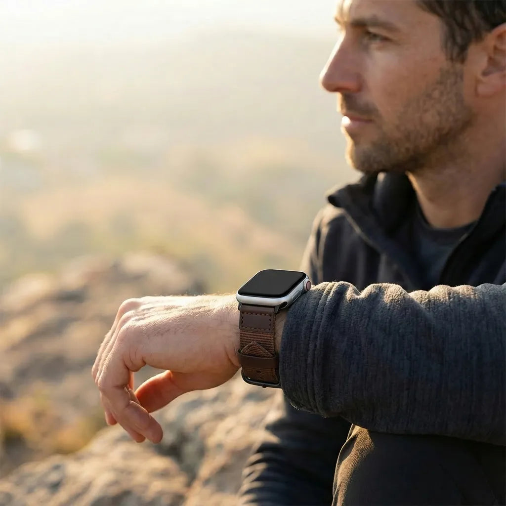 Apple Watch canvas bandje (bruin)