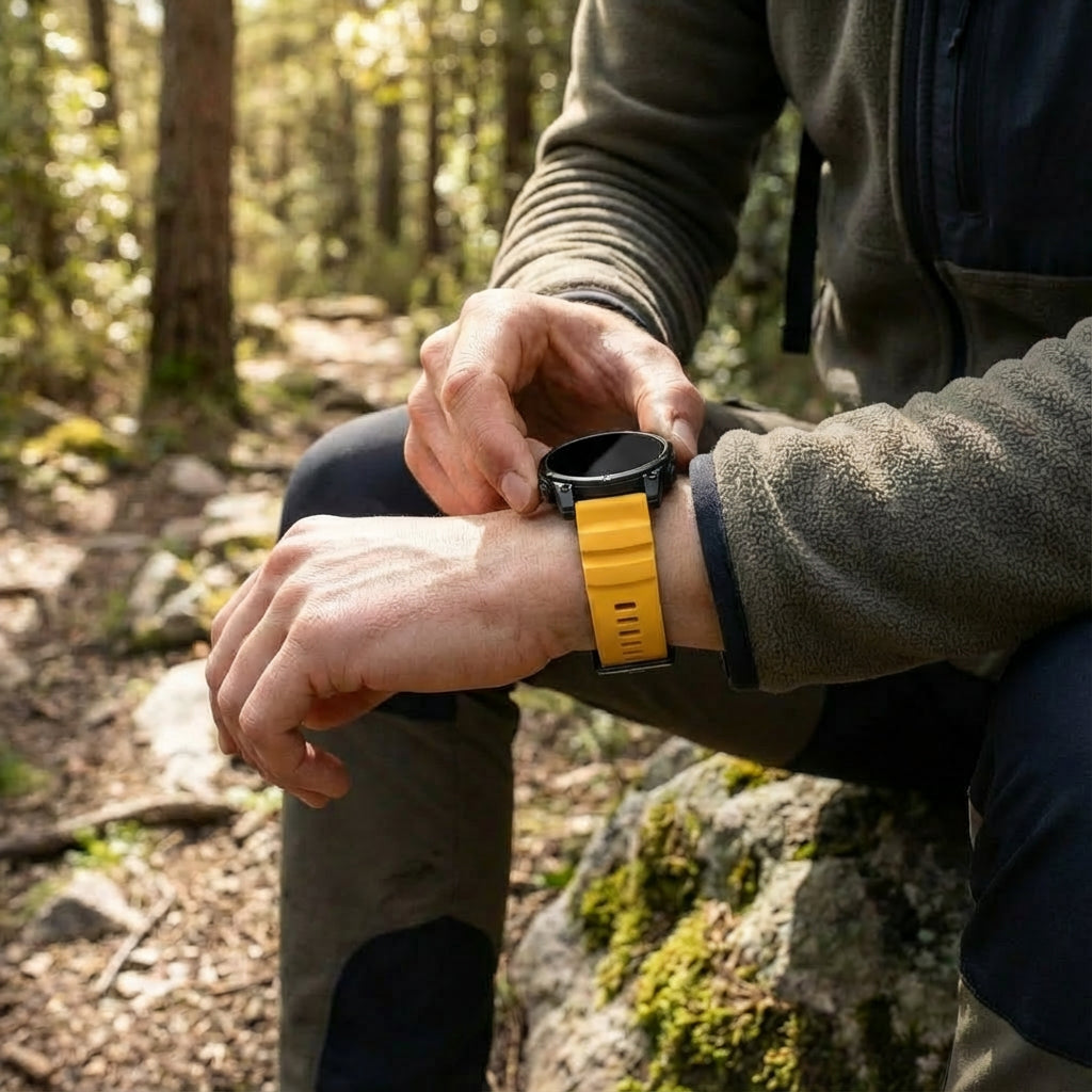 Garmin Fenix E Trail Silicone Strap (Light Orange)