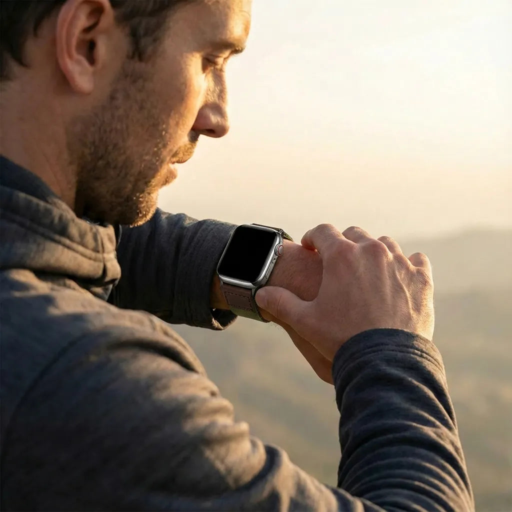 Apple Watch canvas bandje (legergroen)