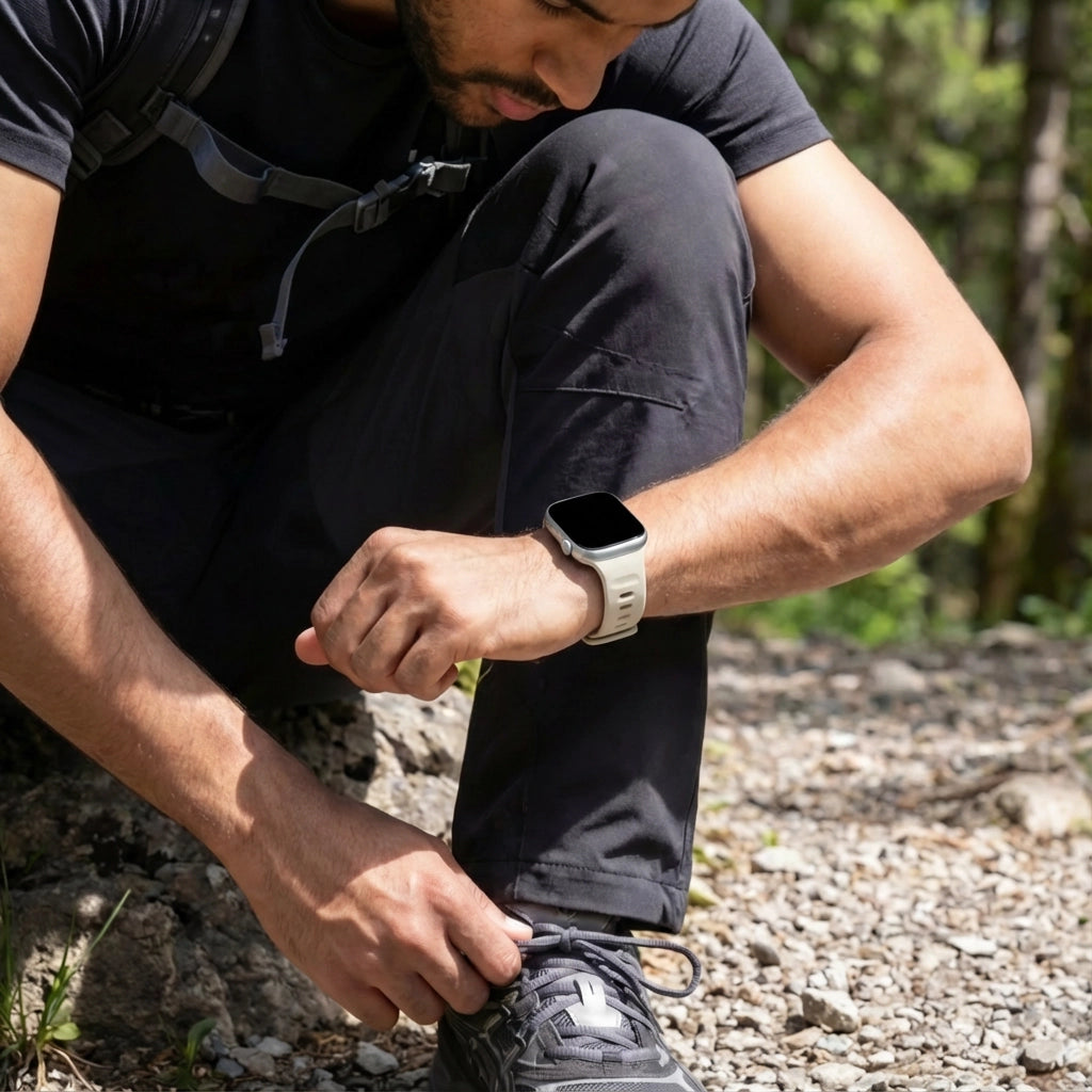 Bandz Apple Watch siliconen band 'Outdoor' (sterrenlicht)