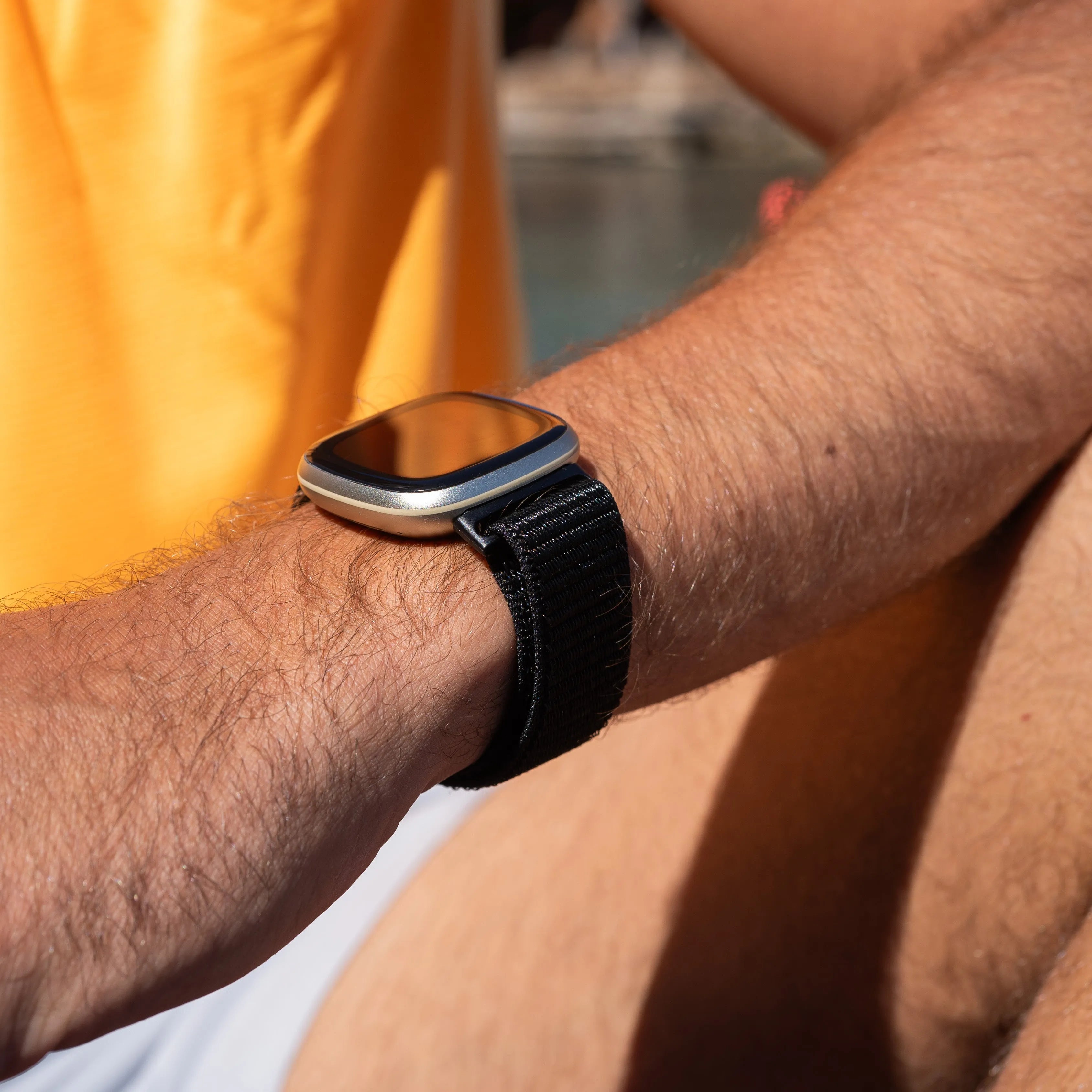 Fitbit Sense nylon bandje (zwart)