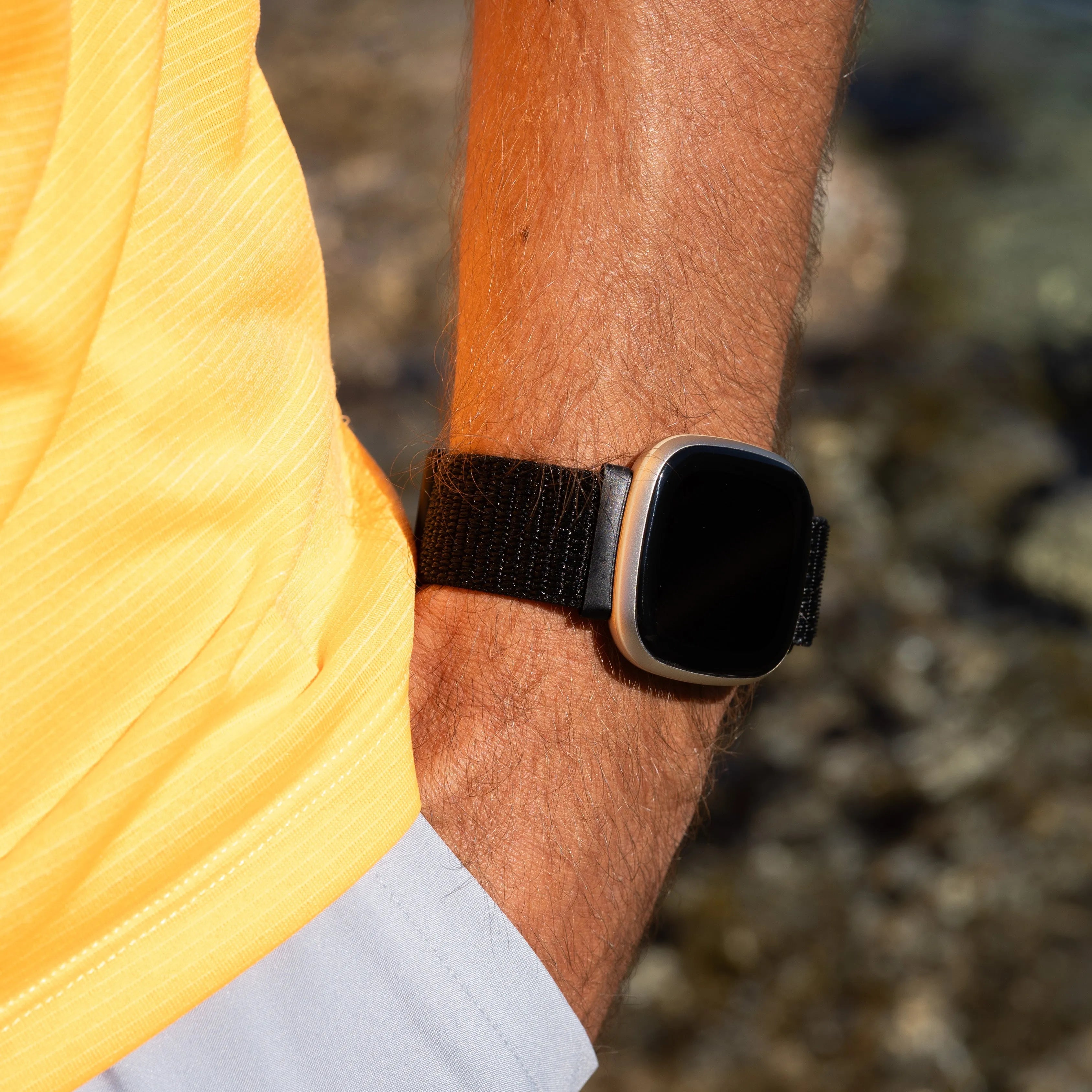 Fitbit Sense nylon bandje (zwart)