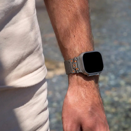Rugged Milanese Strap, titanium grey, lifestyle photo