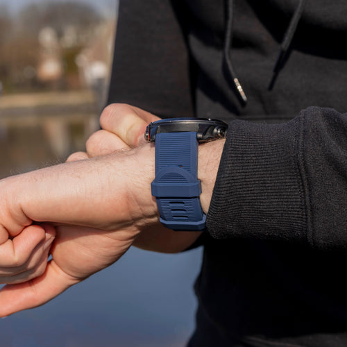 Garmin Quatix 3 / 6x / 7x Solar siliconen bandje (donkerblauw)