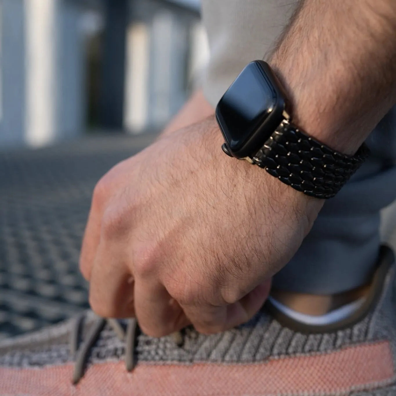 Apple Watch stalen draak bandje (zwart)