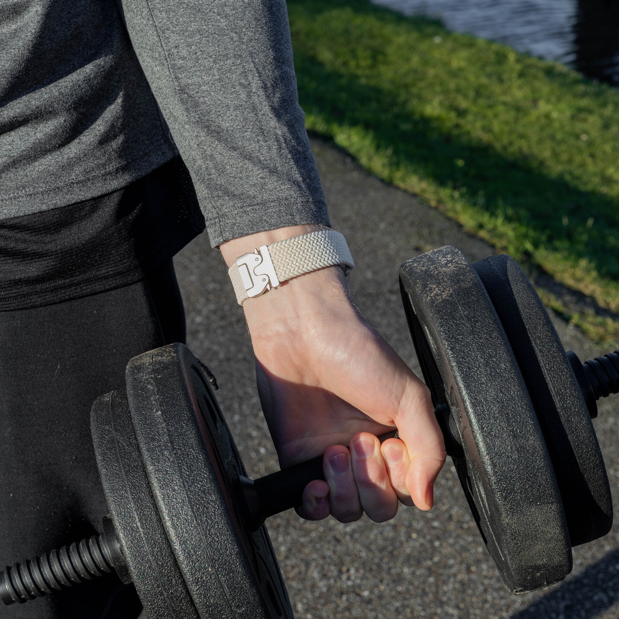 Garmin Vivoactive 6 gevlochten band met P-buckle (sterrenlicht)