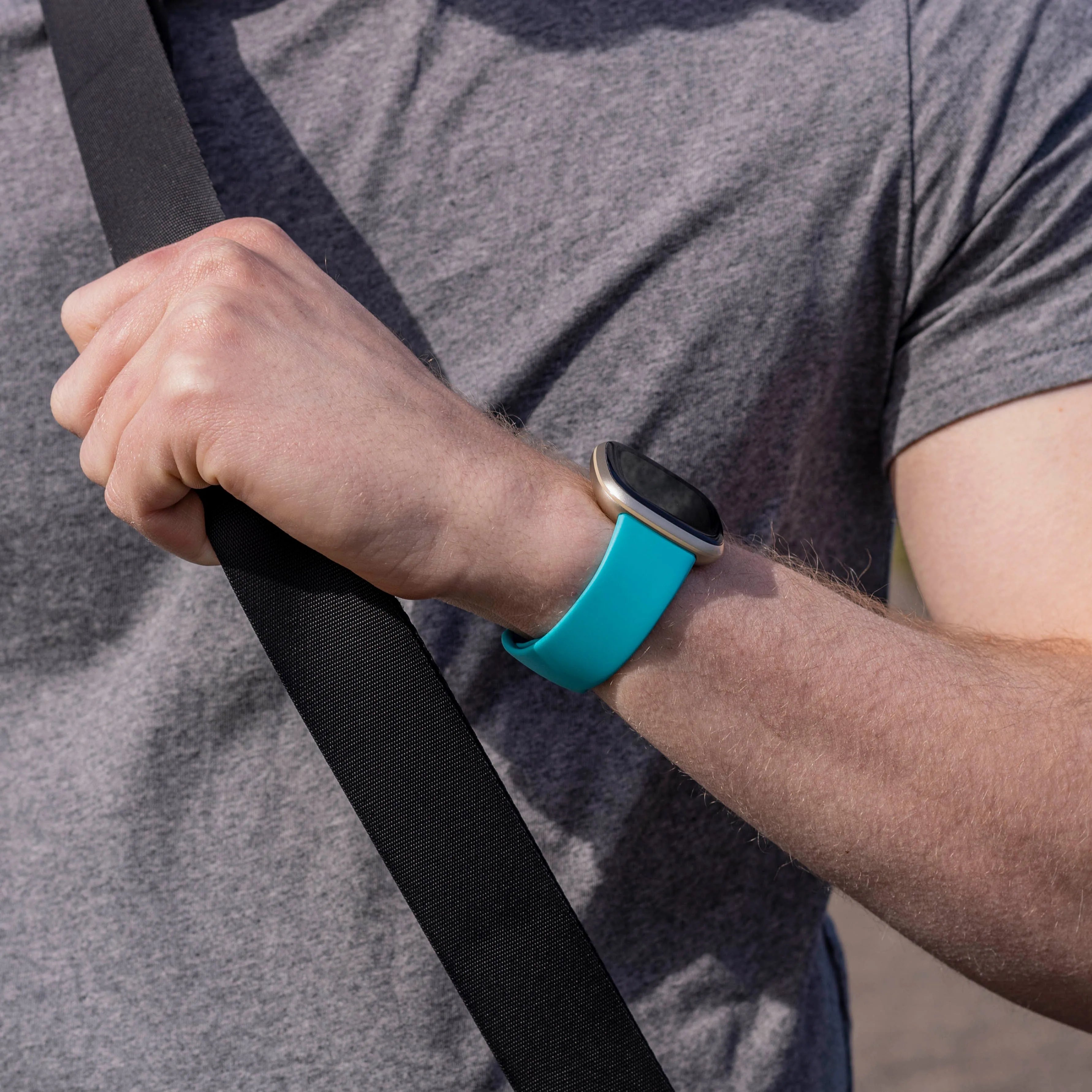 Fitbit Sense siliconen classic bandje (aqua)