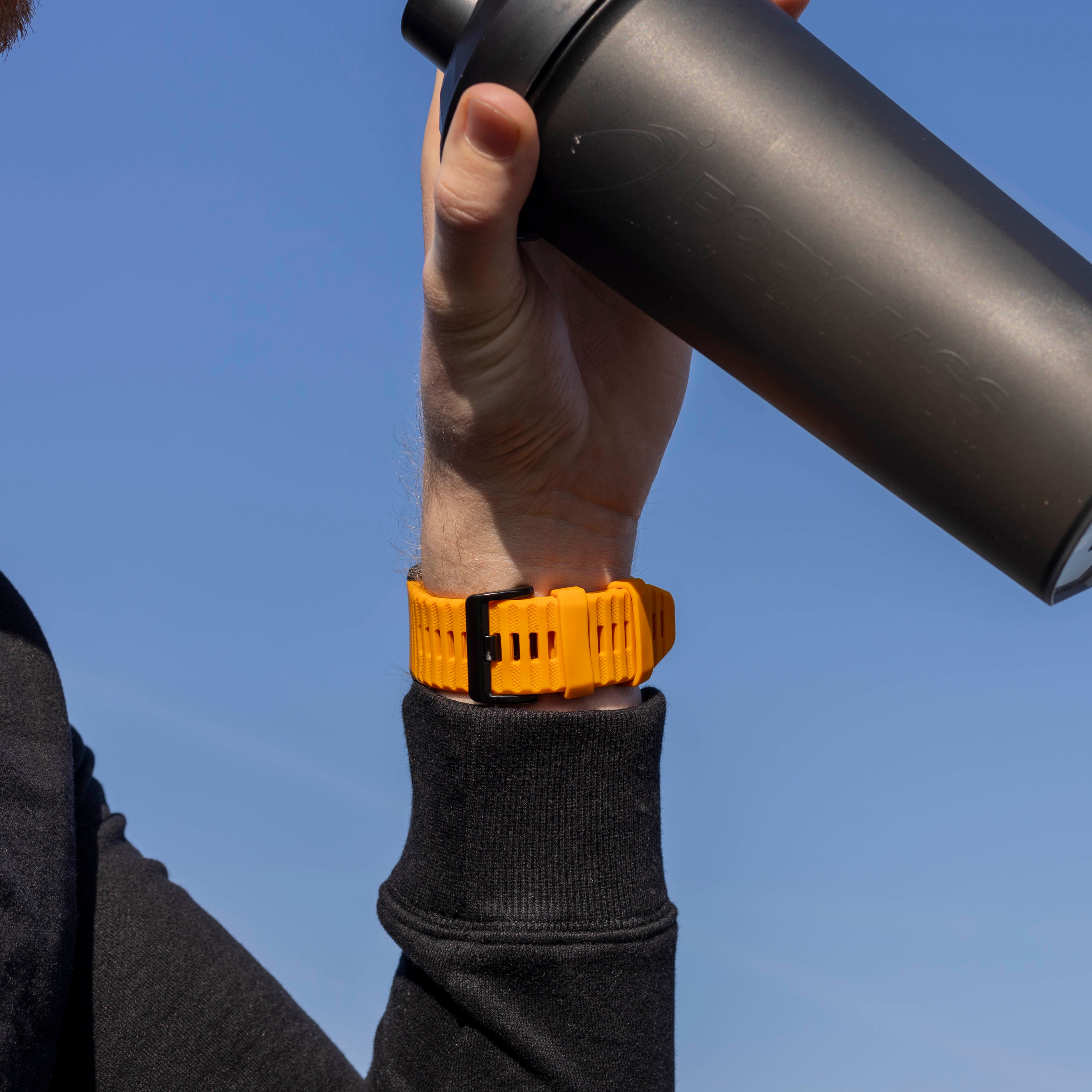 Bandz Garmin Fenix 5x/6x siliconen band met gesp (oranje)