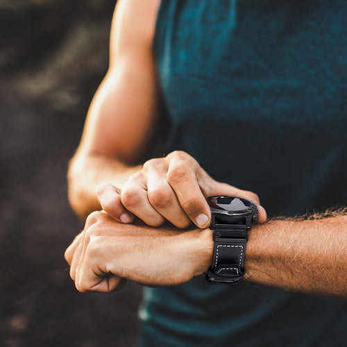Garmin Fenix 8 - 47mm Premium Leather Strap (Black)