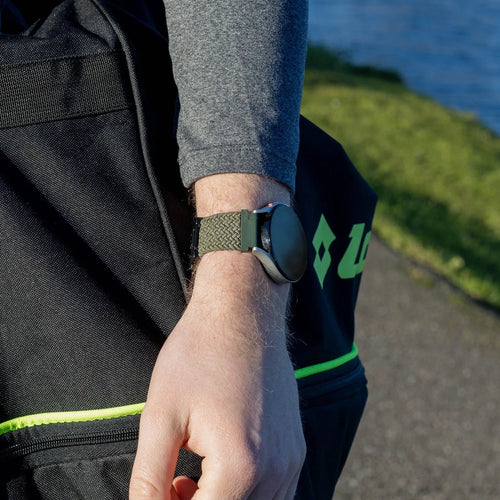 Amazfit GTS 2 gevlochten band met P-buckle (groen)