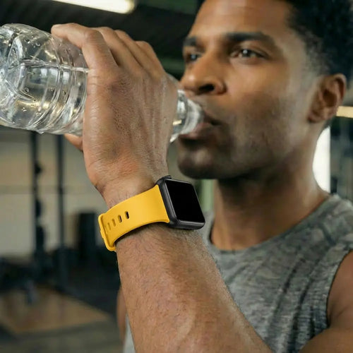 Silicone Strap, yellow, lifestyle photo