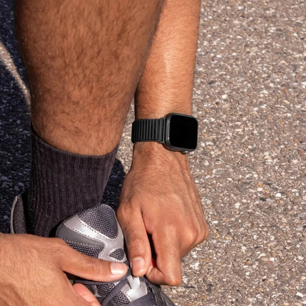 Huawei Watch Fit 3 nylon wave bandje (zwart)