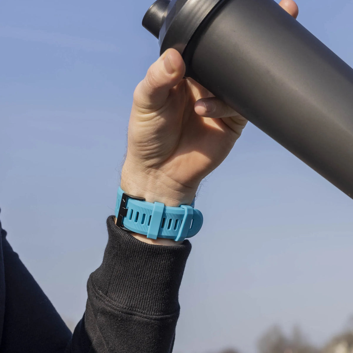 Silicone Strap, light blue, lifestyle photo
