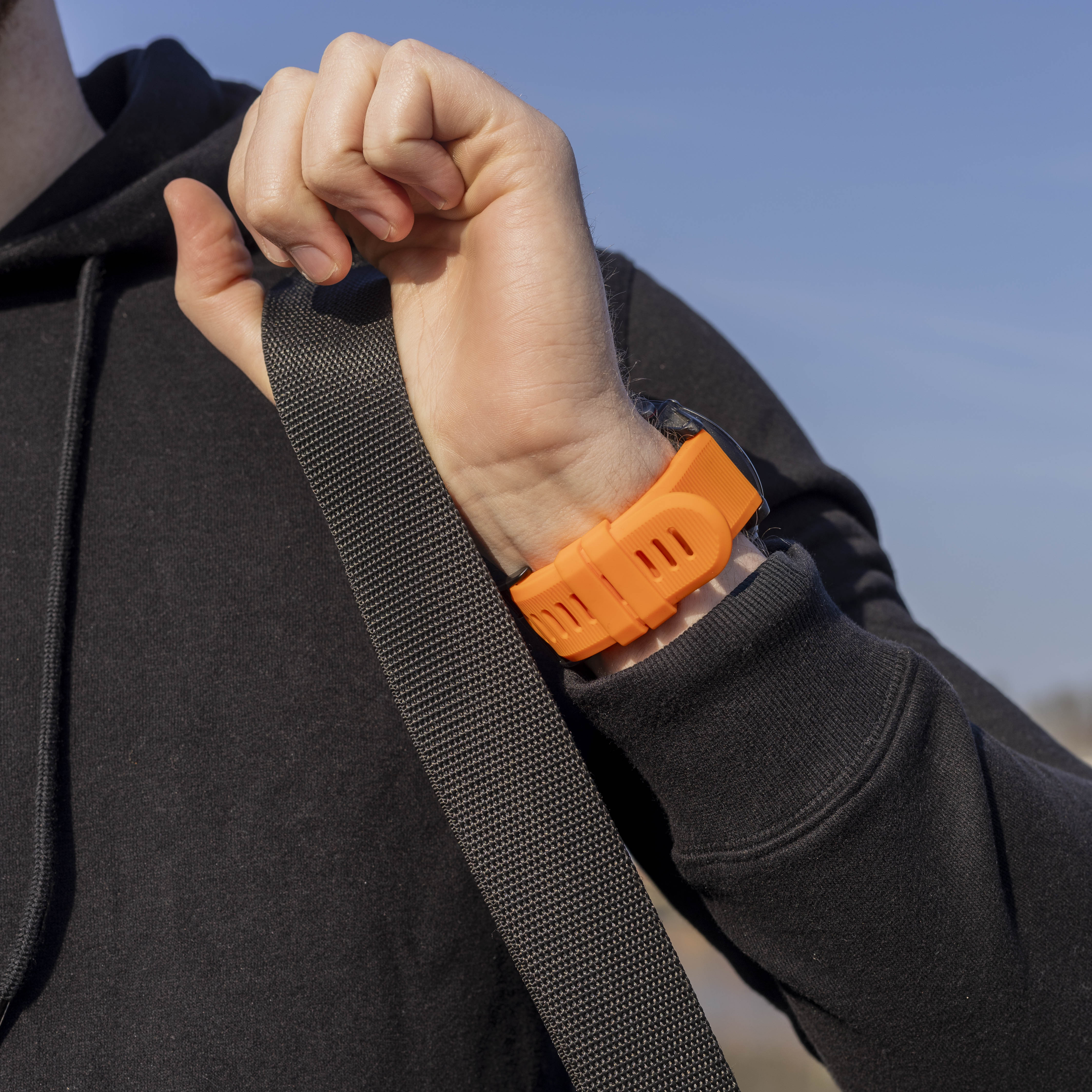 Garmin Quatix 3 / 6x / 7x Solar Silicone Strap (Orange)