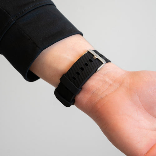 Bandz Oppo Watch X2 siliconen band 'Deluxe' (zwart)