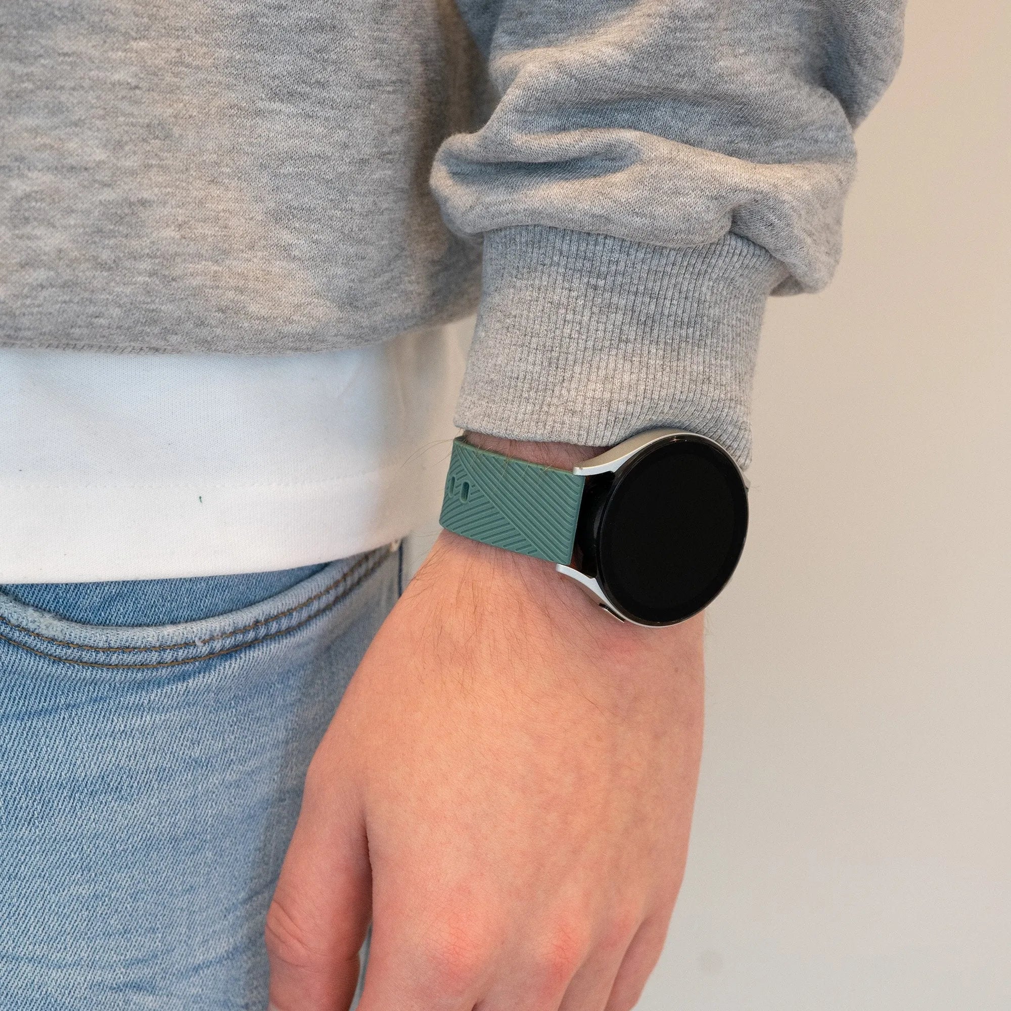 Bandz Amazfit Cheetah (Pro) siliconen band 'Deluxe' (dennengroen)