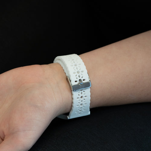 Bandz Gard Pro Health Smartwatch 3 - 41mm siliconen band met bloemenpatroon (wit)