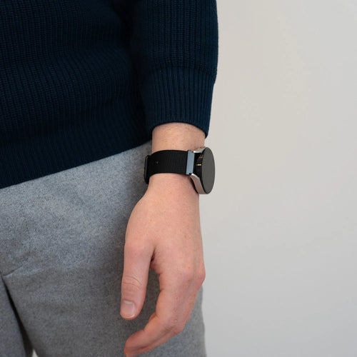 Bandz Oppo Watch X2 Nylon Strap with Buckle (Black)