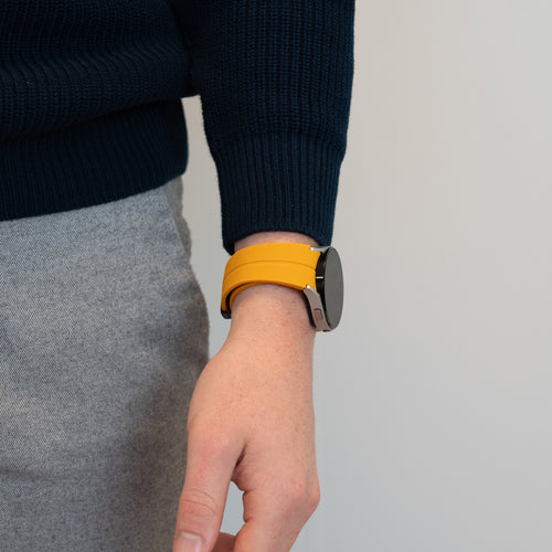 Bandz Samsung Galaxy Watch 6 Classic 43mm Silicone Strap with D-Buckle (Yellow)