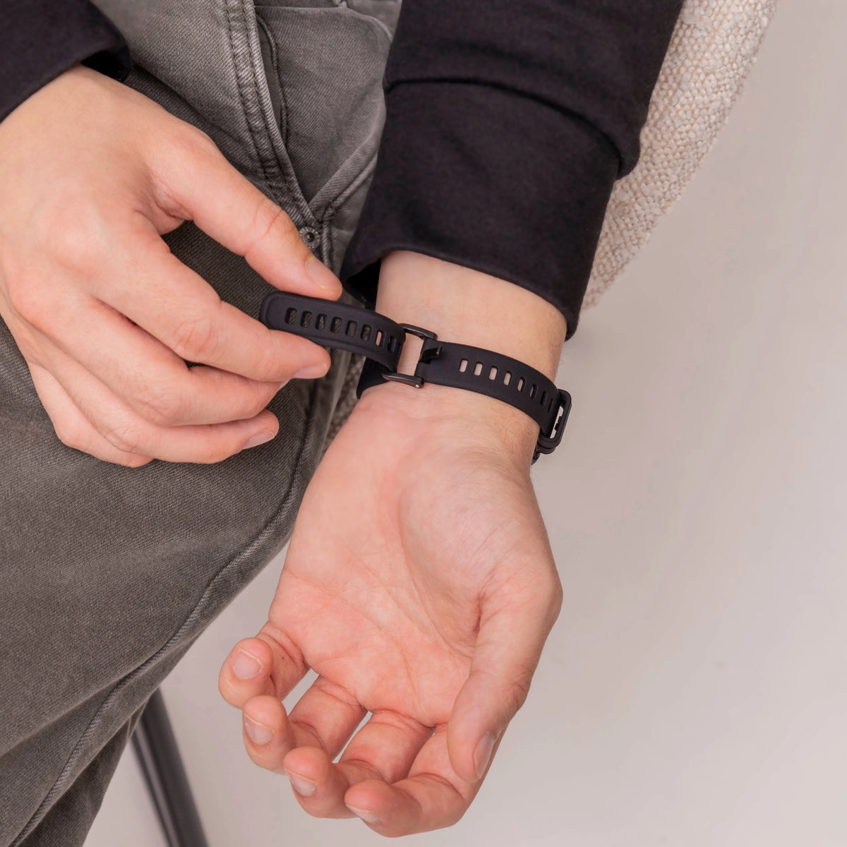Silicone Strap, black, lifestyle photo