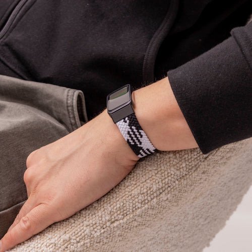 Huawei Band 9 gevlochten bandje (mandala zwart)