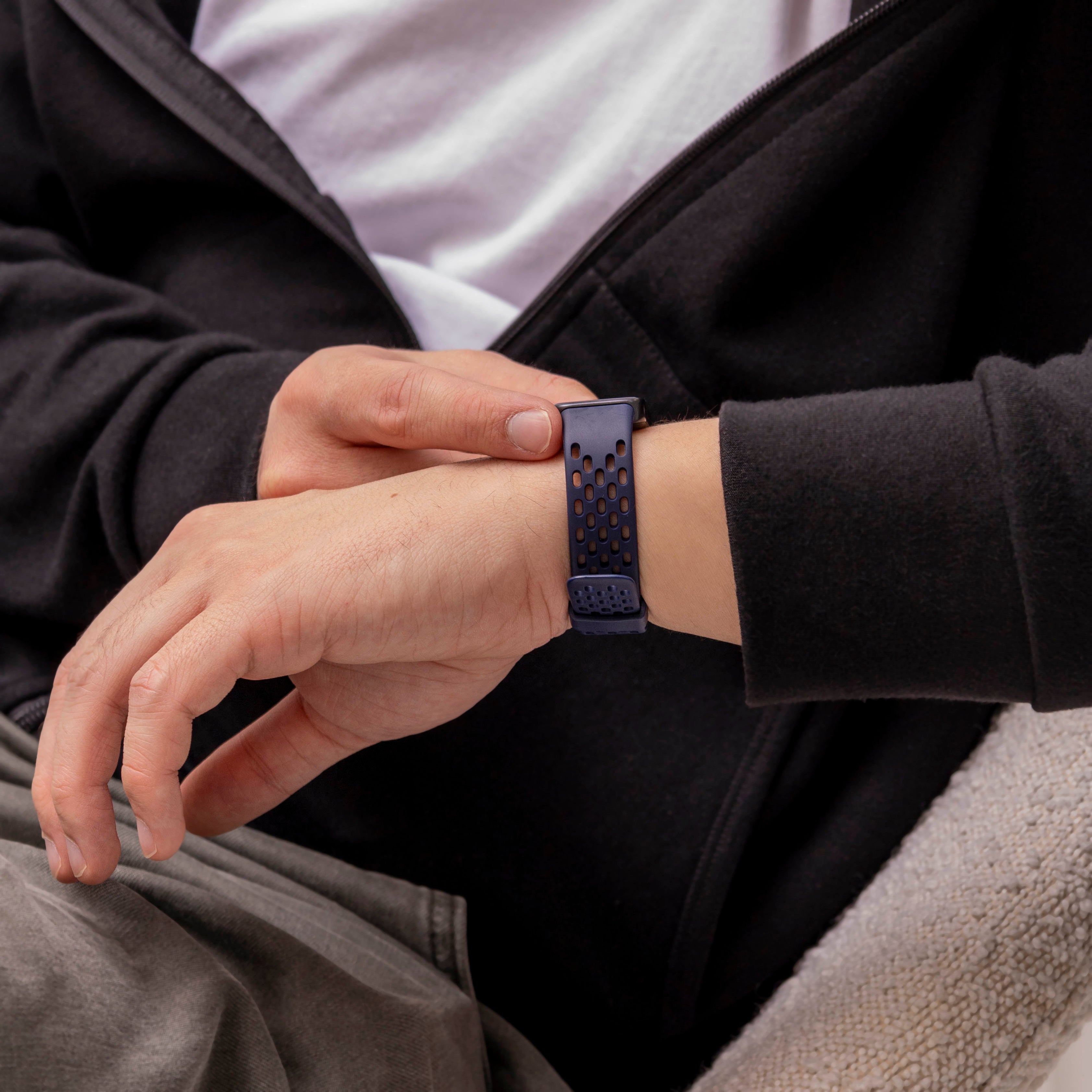 Huawei Band 8 siliconen air bandje (donkerblauw)