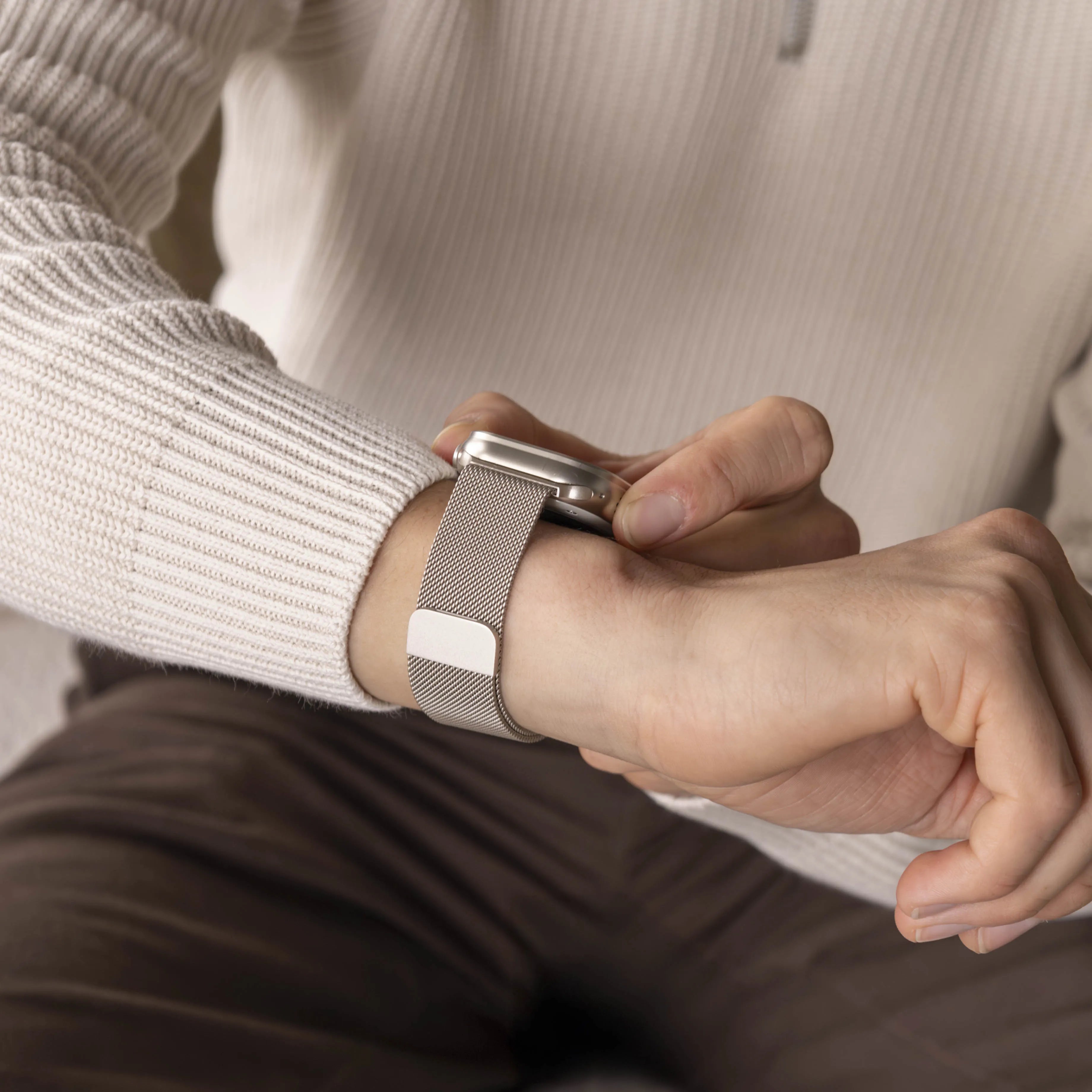 Apple Watch Milanees bandje (sterrenlicht)