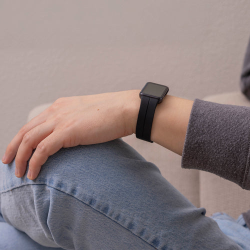 D-Buckle Silicone Strap, black, lifestyle photo
