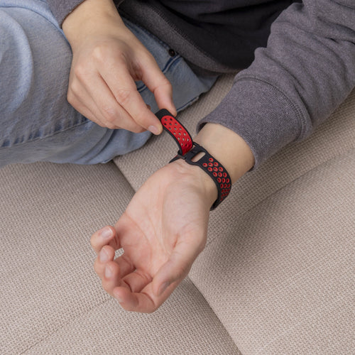 Silicone Sport Strap, black/red, lifestyle photo