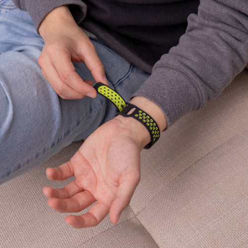 Silicone Sport Strap, black/lime, lifestyle photo