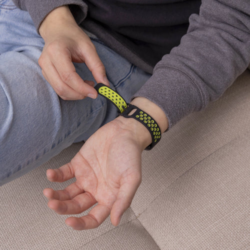 Silicone Sport Strap, black/lime, lifestyle photo
